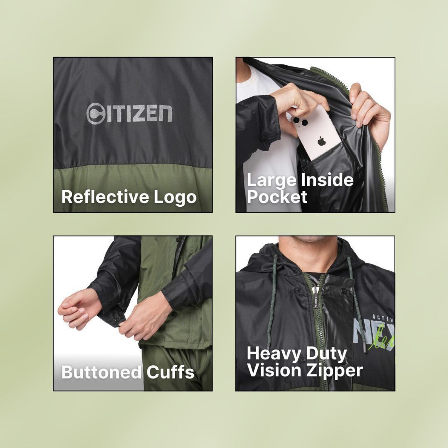 Image of CITIZEN Graphic Print Men Rain Suit