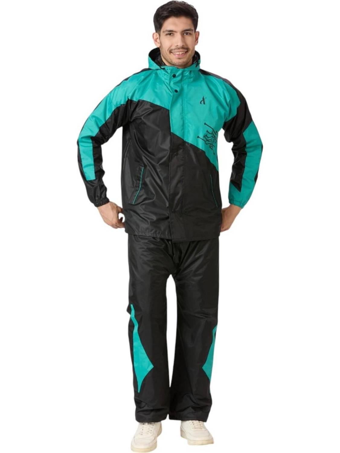 AASHI Colorblock Men Rain Suit