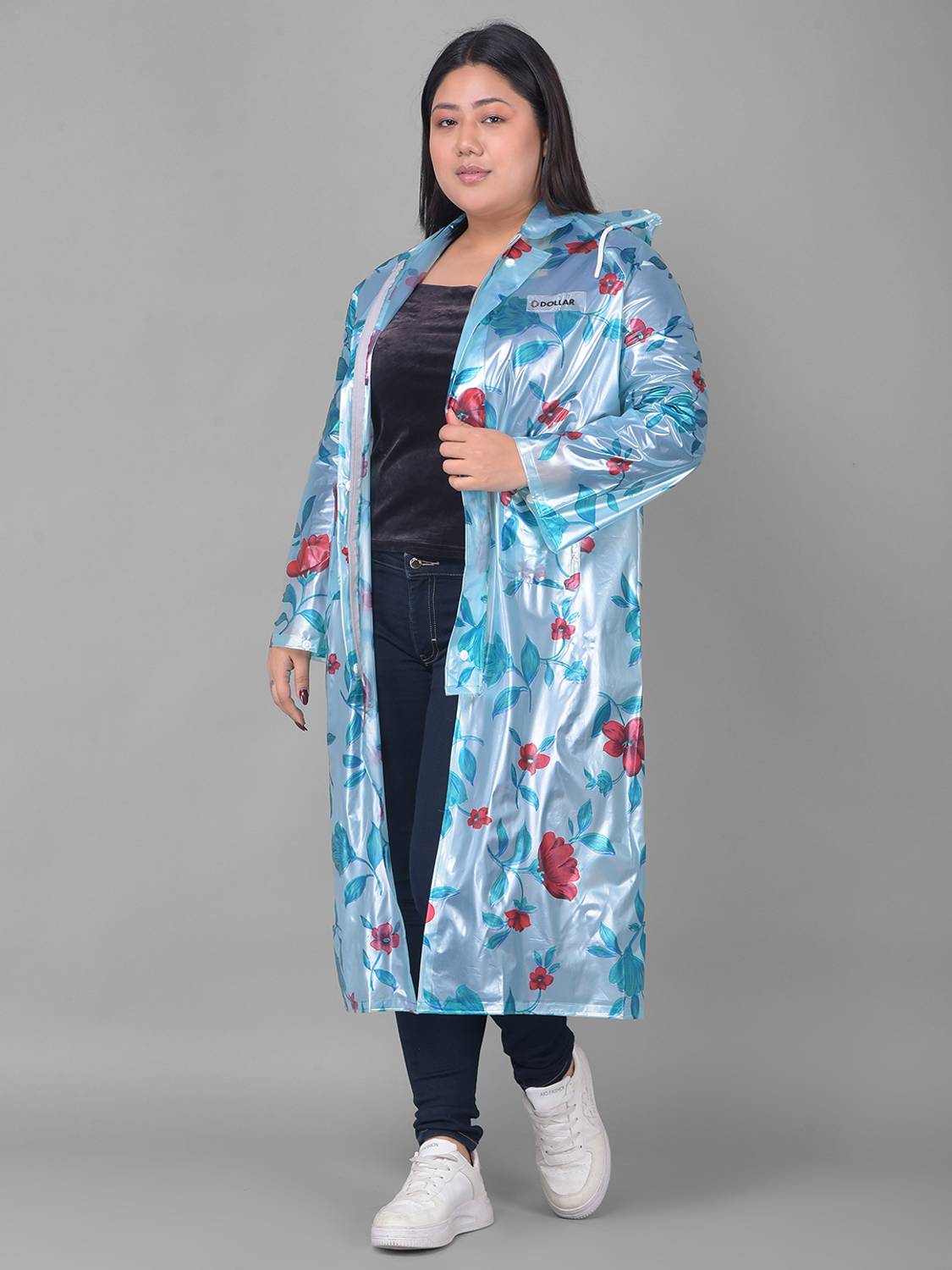 Dollar Floral Print Women Raincoat