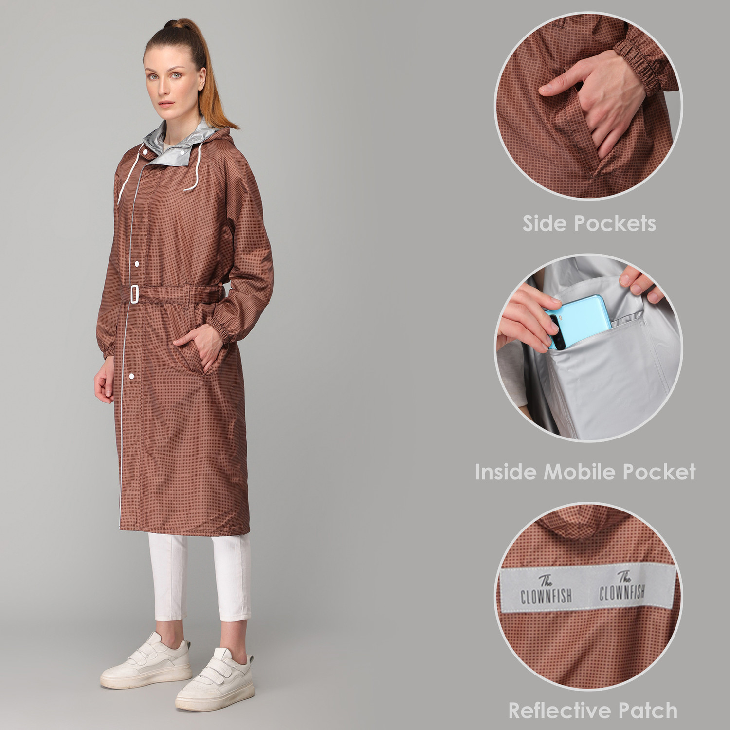 Image of The CLOWNFISH Solid Women Raincoat