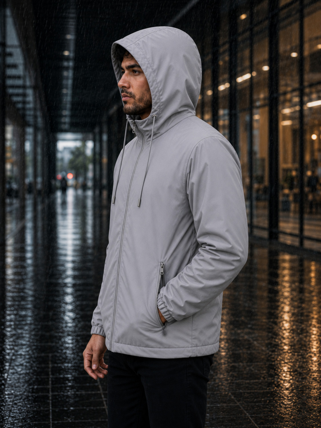 Image of Mia Fashion Solid Men Raincoat
