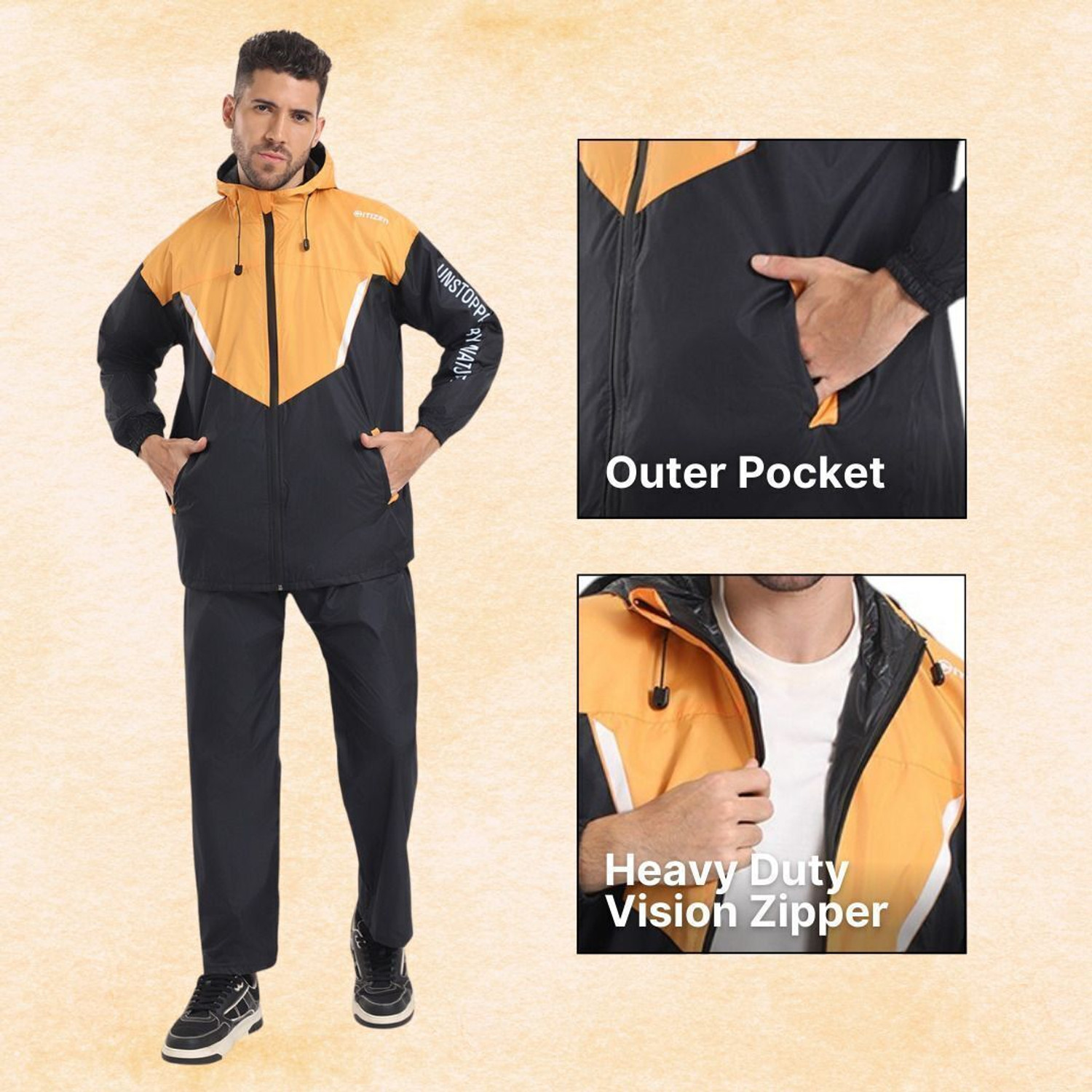 Image of CITIZEN Colorblock Men Raincoat
