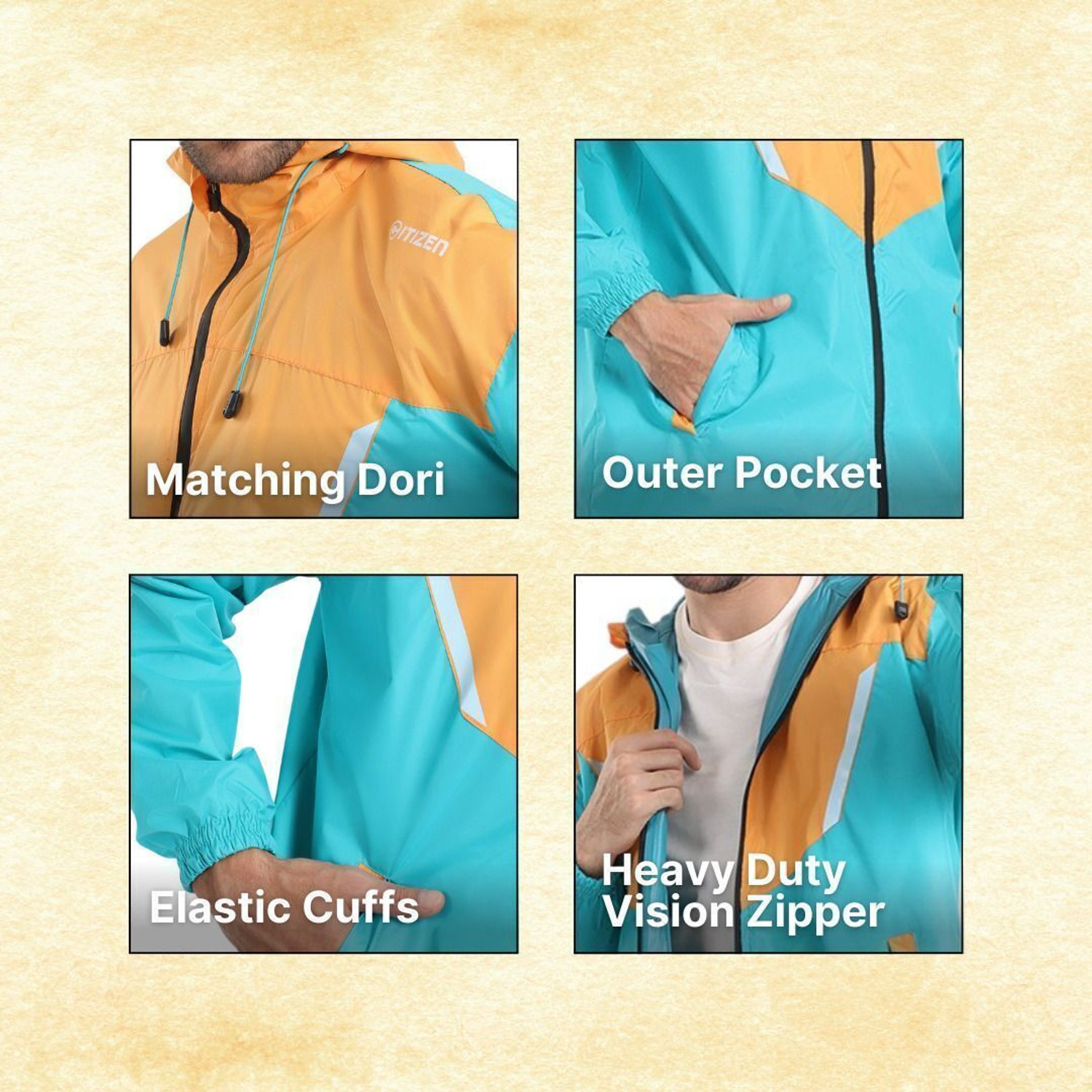 Image of CITIZEN Colorblock Men Raincoat