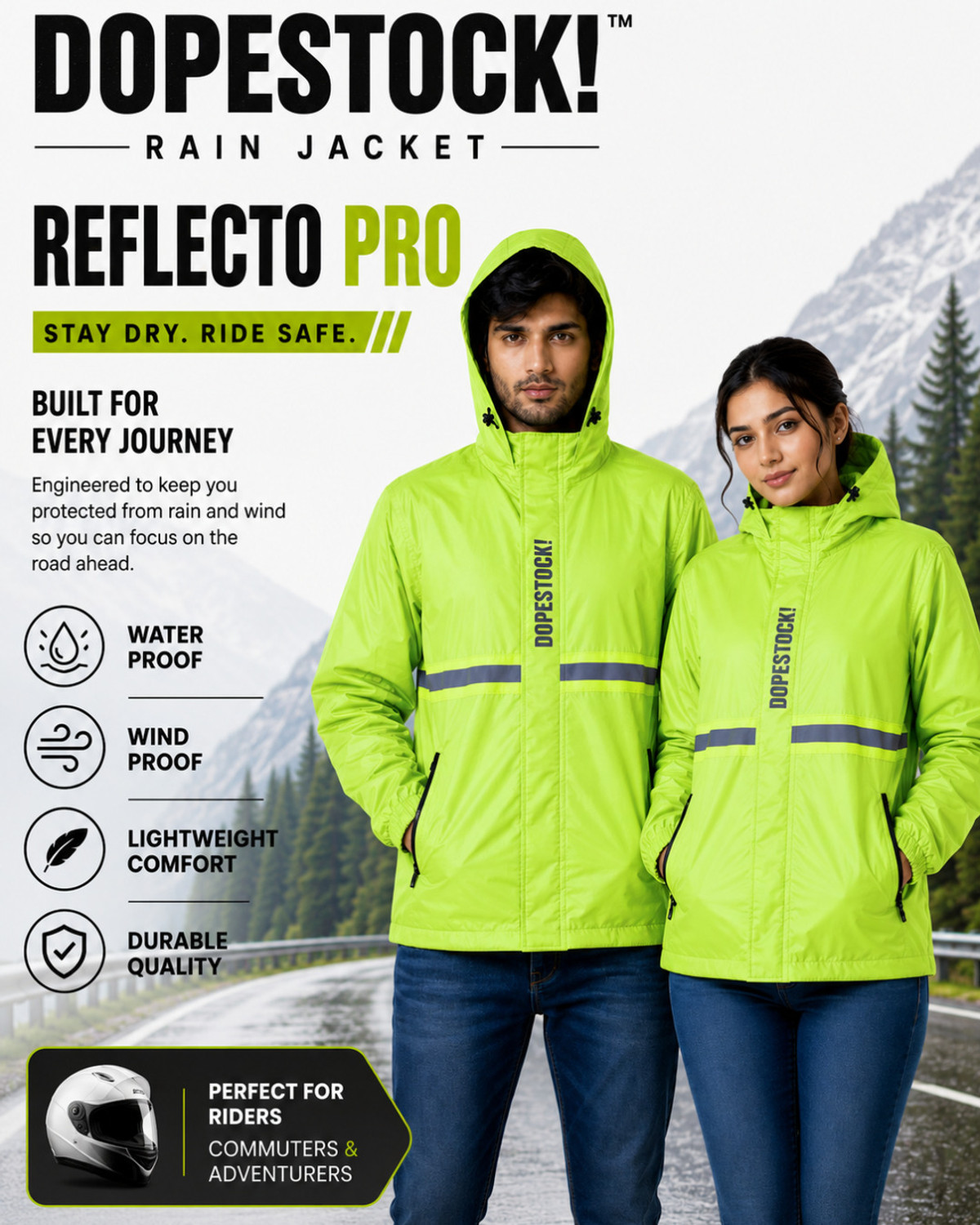 Image of DOPESTOCK! Striped Men & Women Raincoat