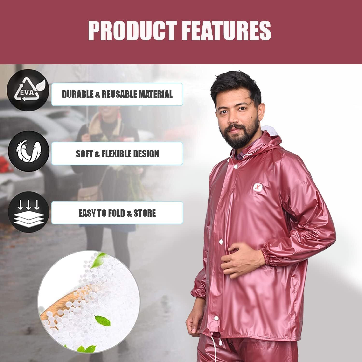 Image of ALLEXTREME Colorblock Men Raincoat