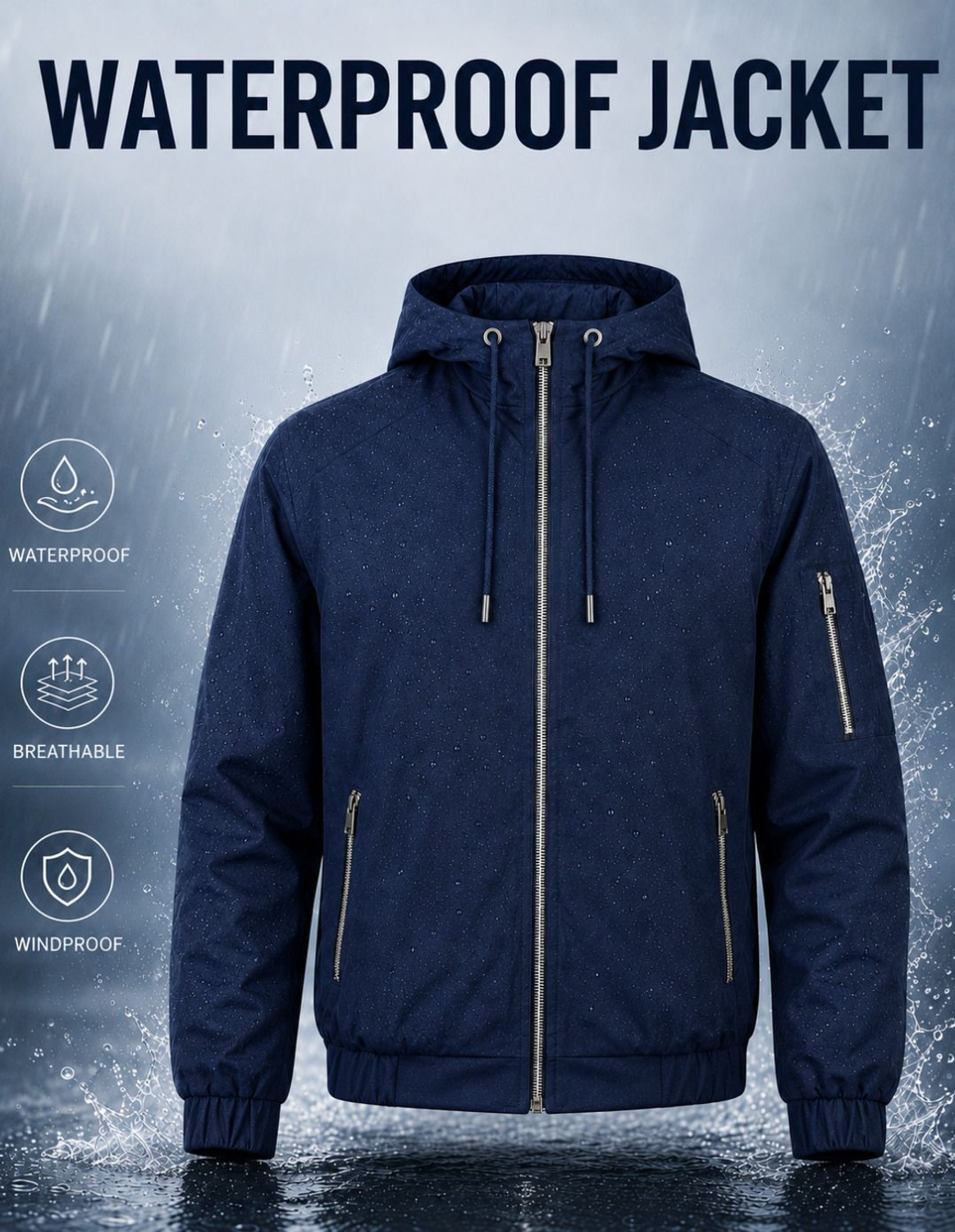 Image of Mia Fashion Solid Men Raincoat