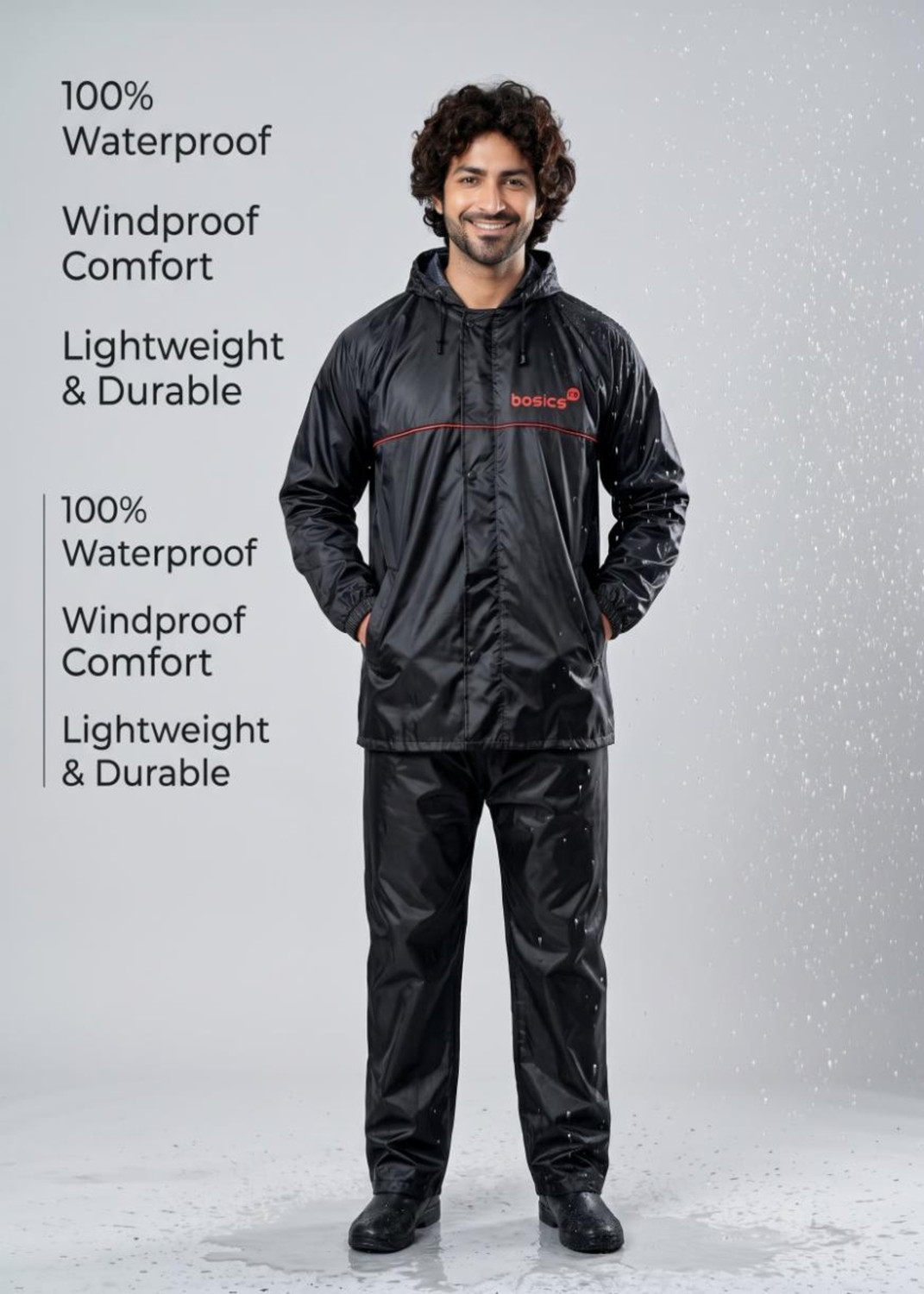 Image of Basics IND Solid Unisex Rain Suit
