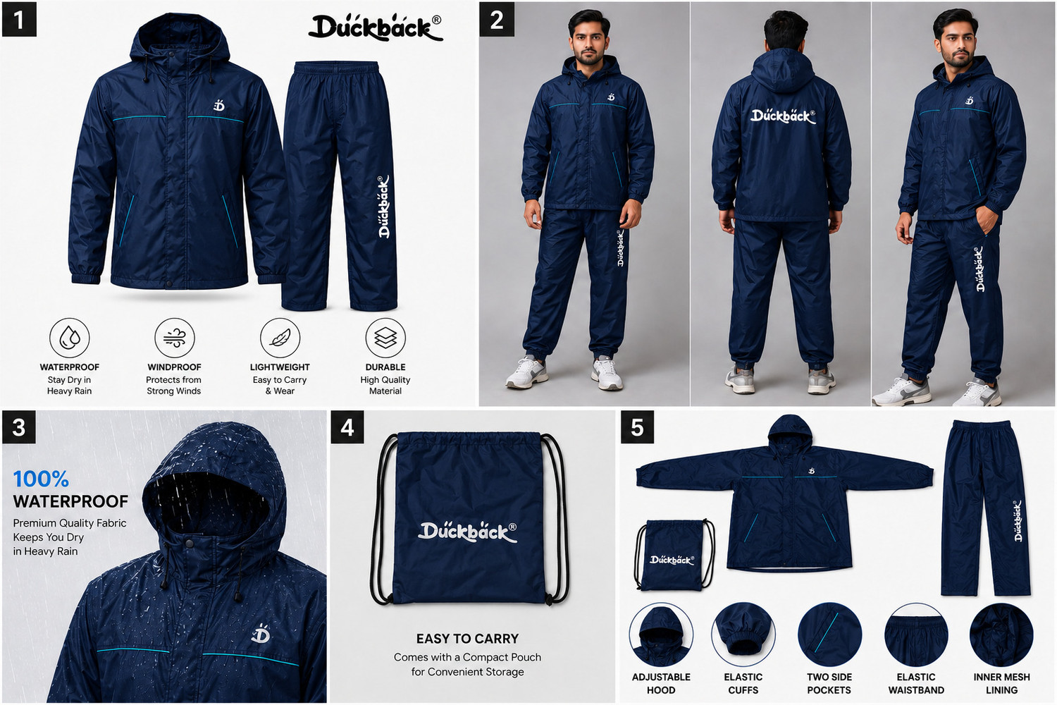 Image of DUCKBACK Solid Men Rain Suit