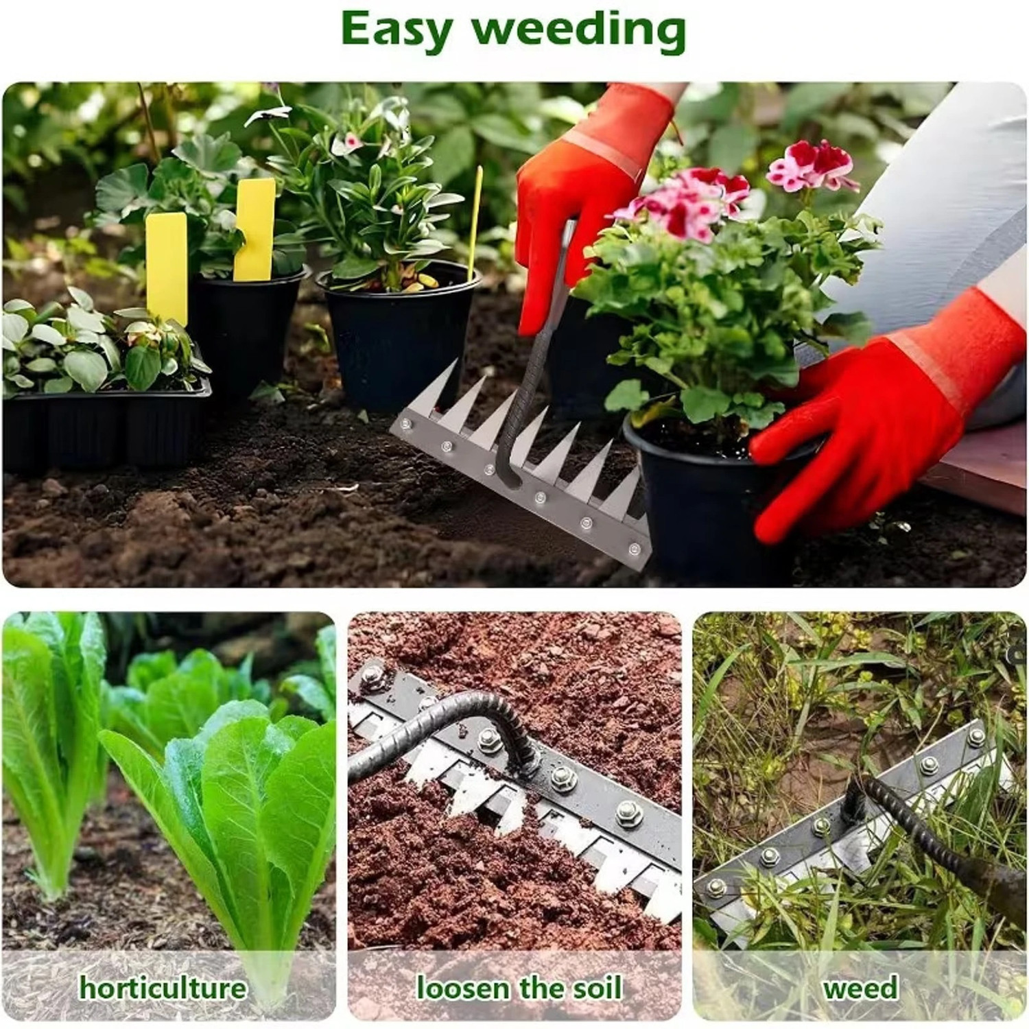 Image of SAS leaf rake garden rake weeding rake Garden rake