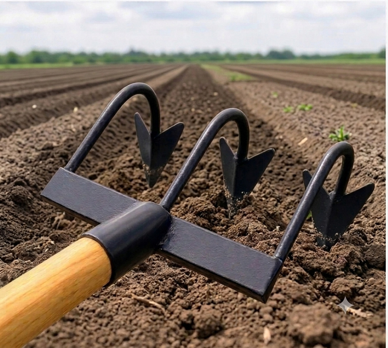 Image of SSA 6 teeth. garden rake high carbon steel blade Hand rake