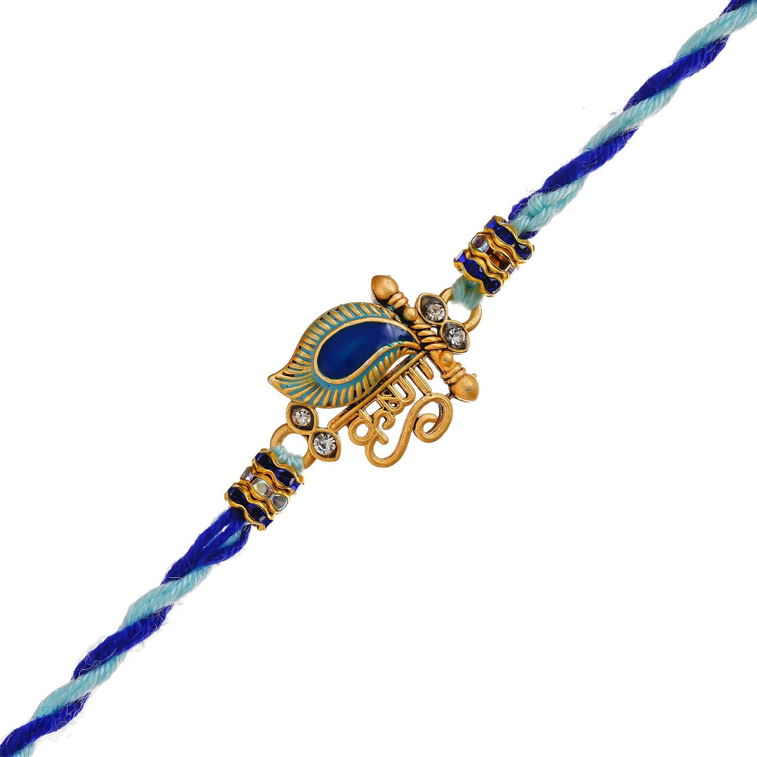 Image of Religious Rakhi Mirth Assorted Rakhi, Chawal Roli Pack Set by eCraftIndia