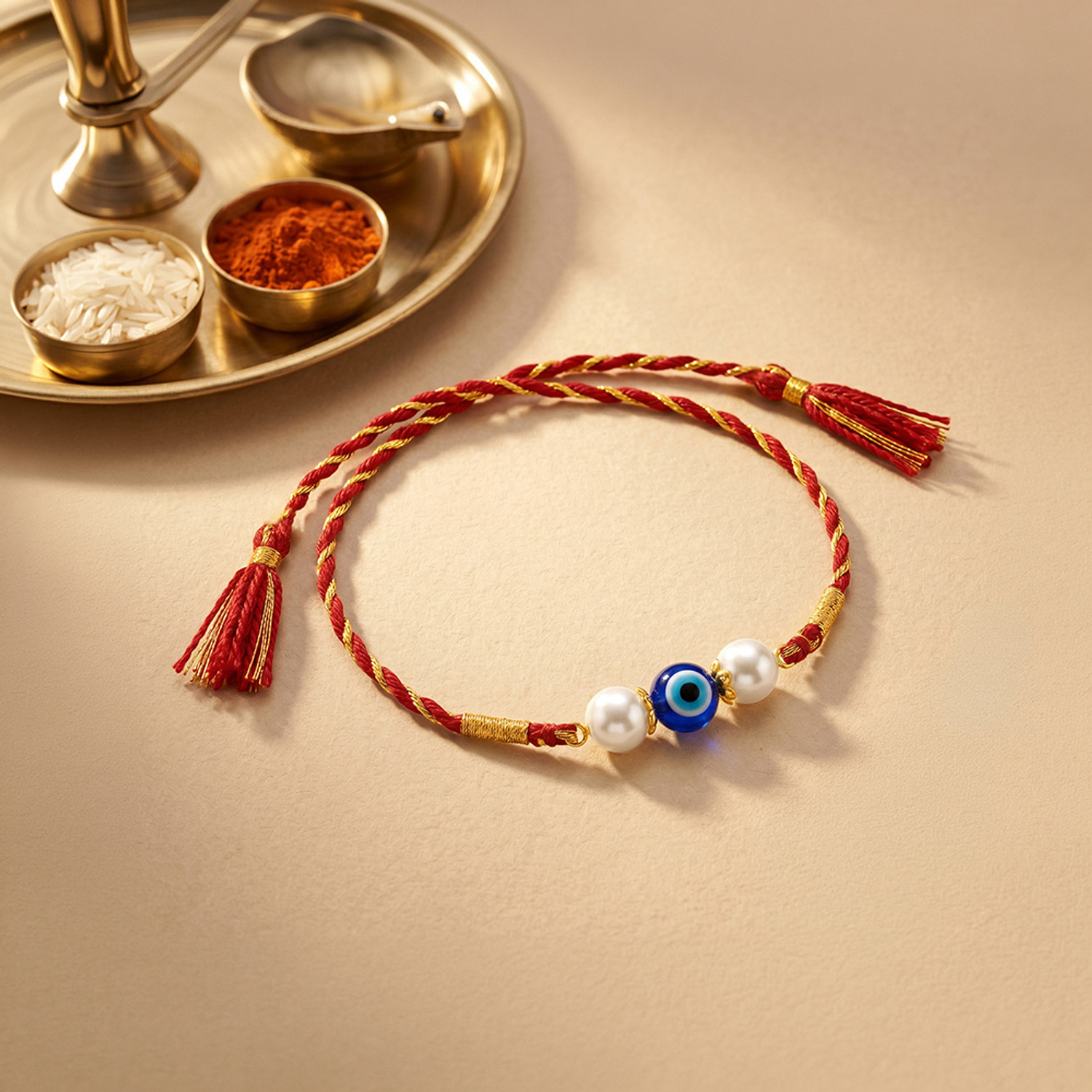 Image of Thread RK0690 Silver Chawal Roli Pack Set by GIVA