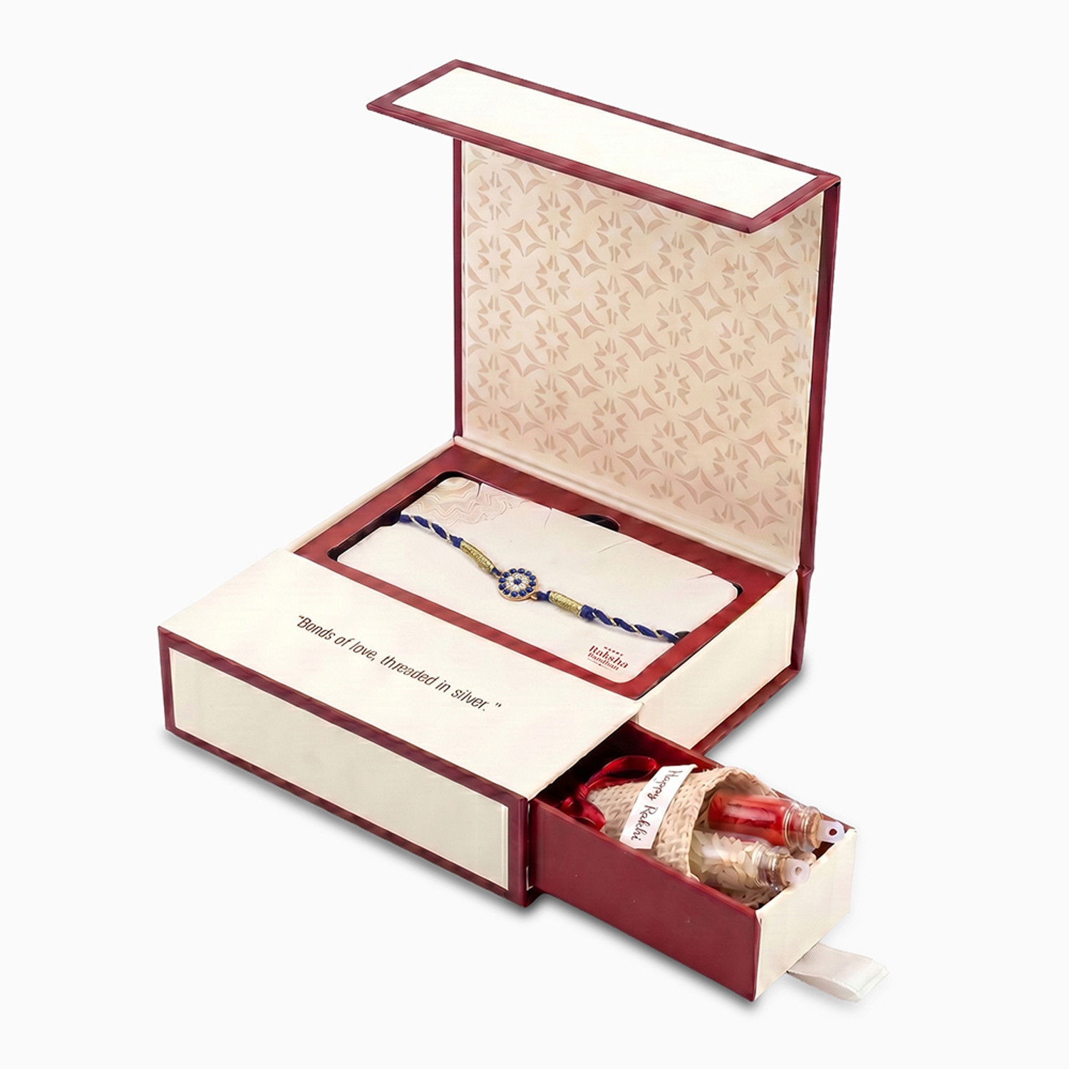 Image of Thread RK0639 Silver Chawal Roli Pack Set by GIVA