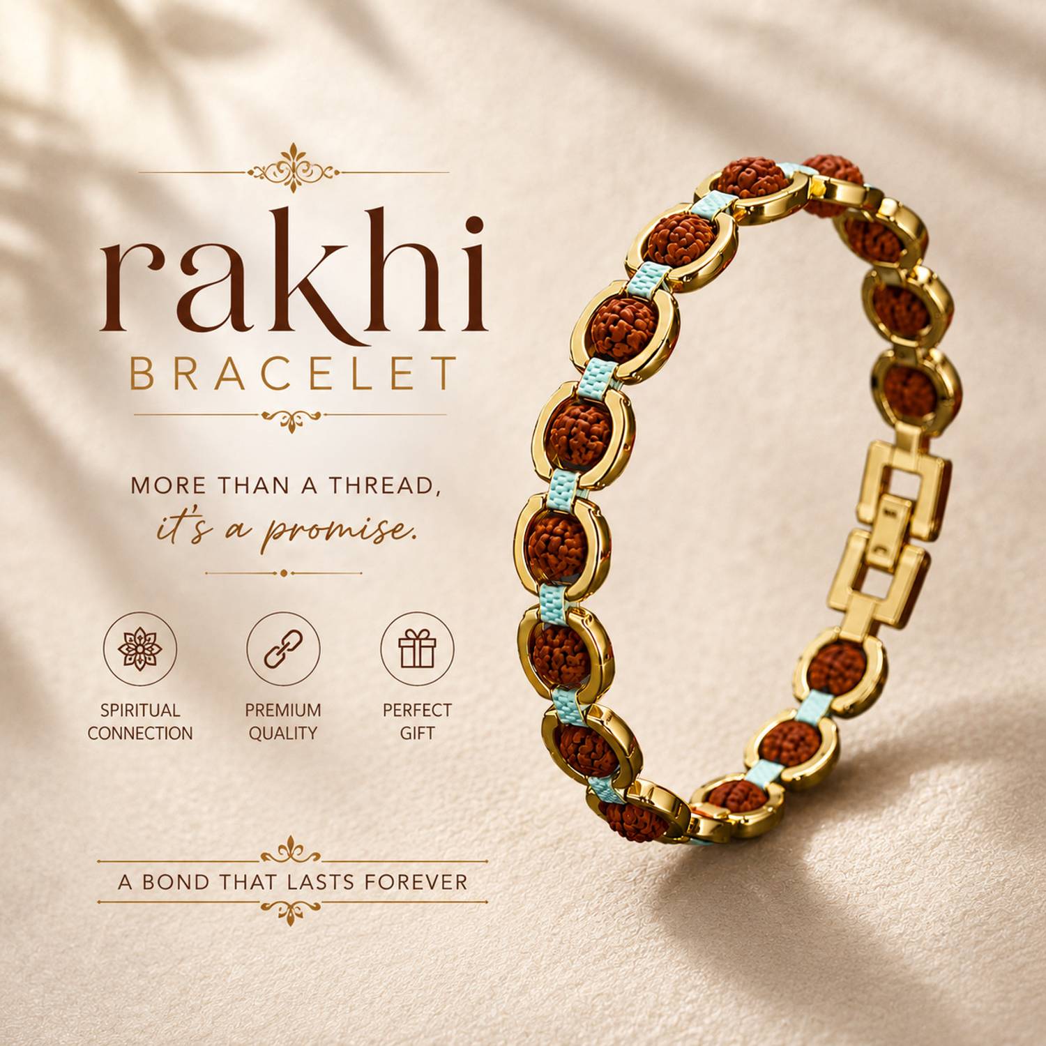 Rudraksh AL-BR-34 Gold Bracelet Set by Alvira