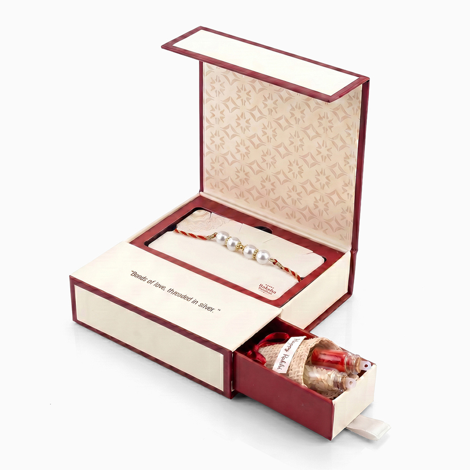 Image of Thread RK0692 Silver Chawal Roli Pack Set by GIVA