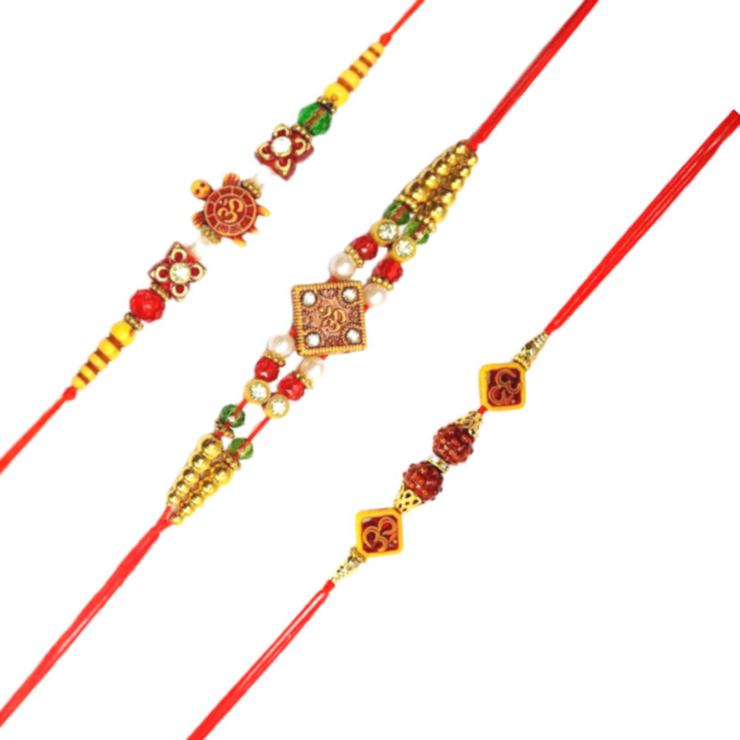 Bhaiya Bhabhi Rakhi Combo pack OF 3 Mauli Thread Rakhi by AAPUTRI