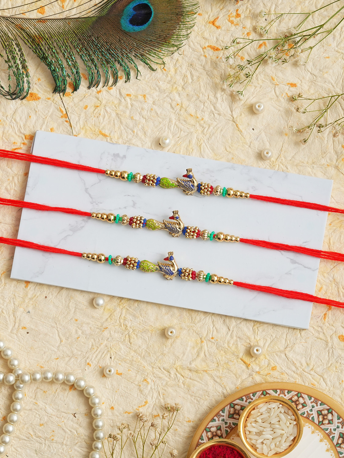Image of Religious Rakhi For Brother Gold Finish Rakhi by Poorak