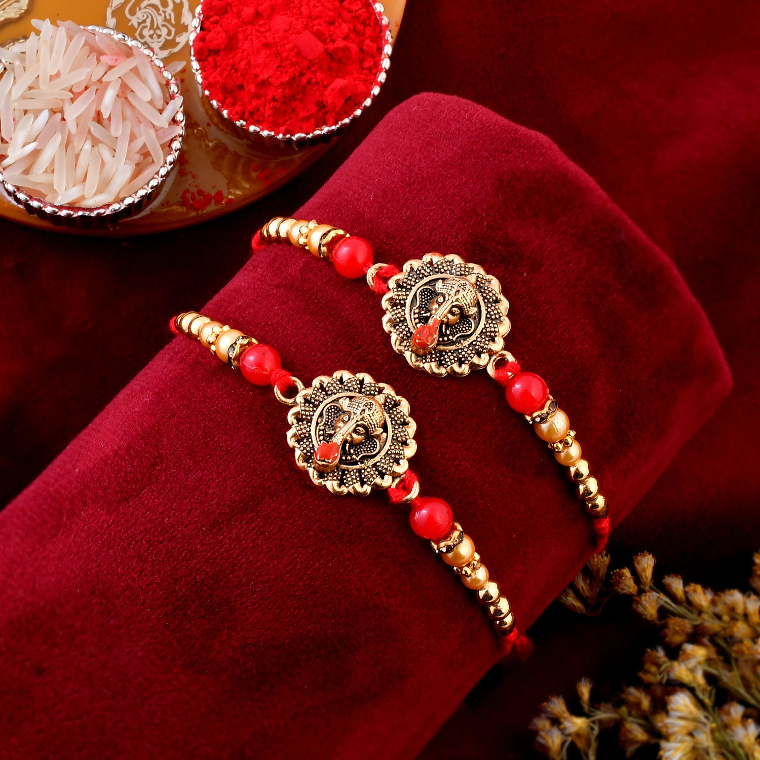 Image of Designer GA-DH2-15 Pearl Rakhi by Great Art