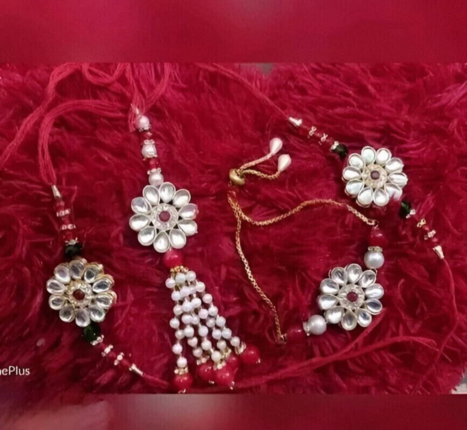 Bhaiya Bhabhi Rakhi(UJ)-49-AP:P3 Mauli Thread Rakhi by Aamrapali Silver Gems