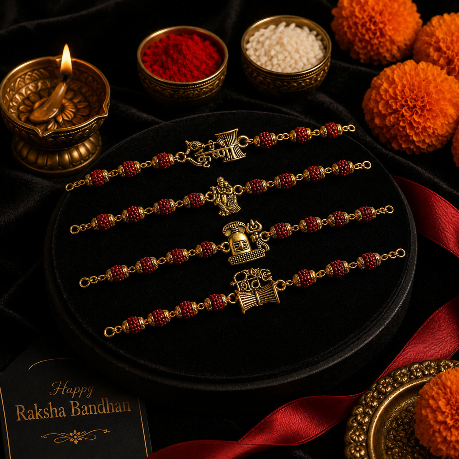 Image of Kids Bro-Rudraksh-3 Silver Bracelet Set by Flipkart SmartBuy