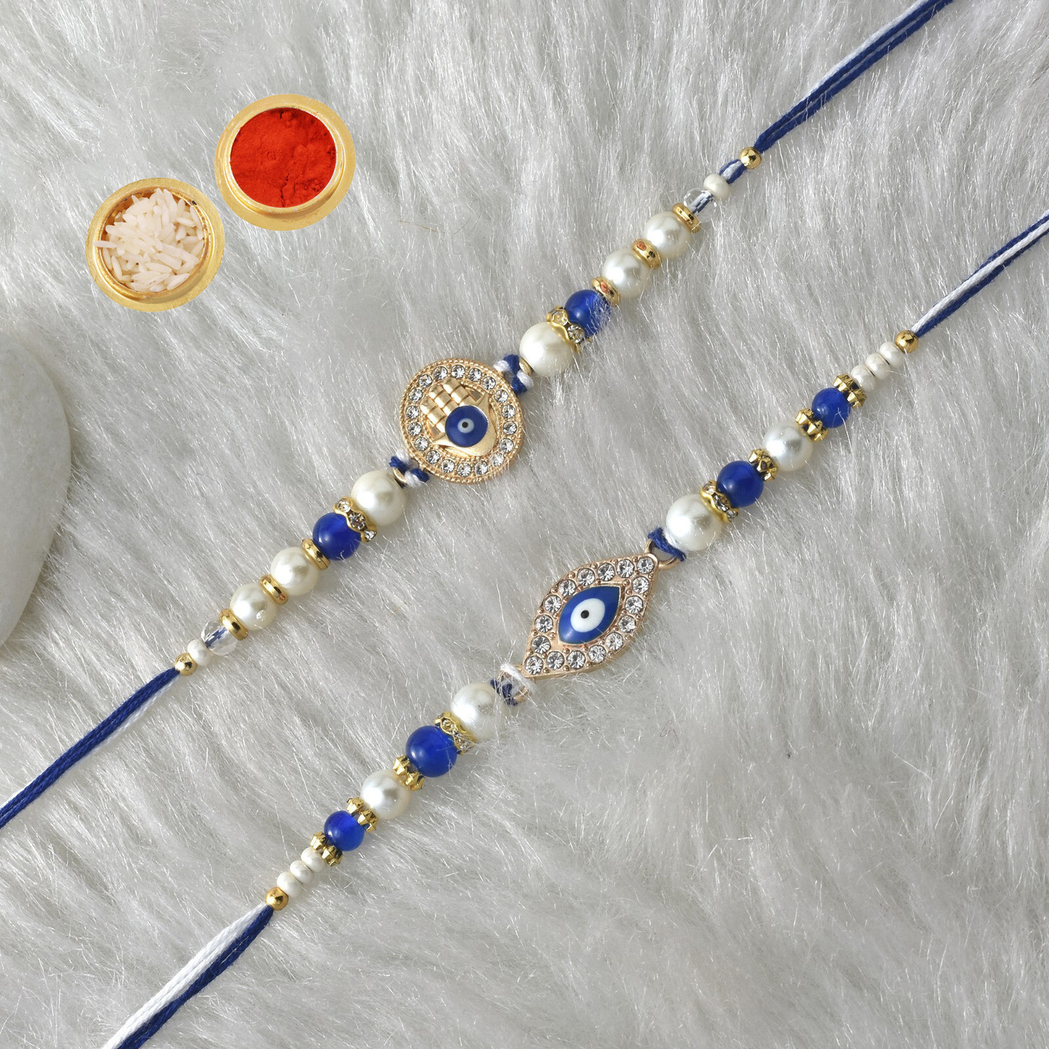 Image of Designer JS-1141 Assorted Rakhi, Chawal Roli Pack, Greeting Card Set by Twinkle Enterprises