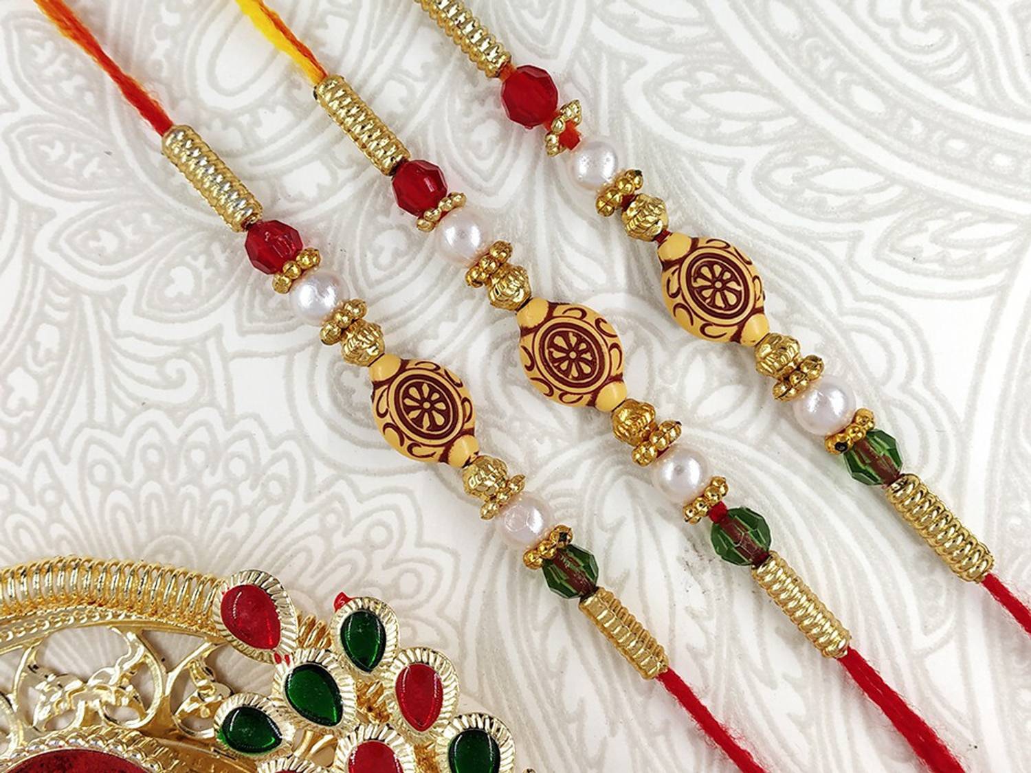 Bhaiya Bhabhi New_Sparx-Rk747_4 Mauli Thread Chawal Roli Pack, Rakhi Set by BuyersCue