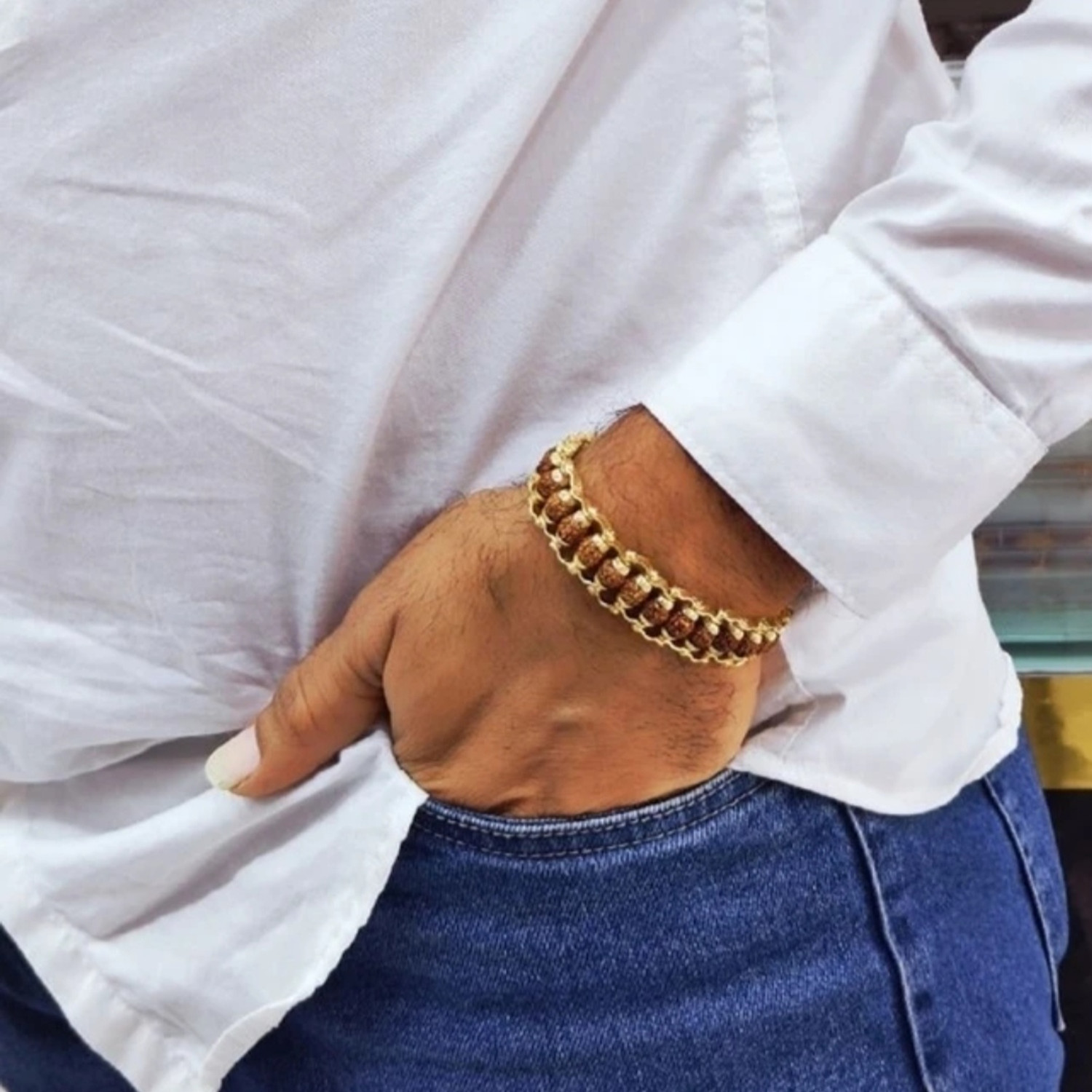 Image of Bracelet FST35 Gold Finish Rakhi by Devora