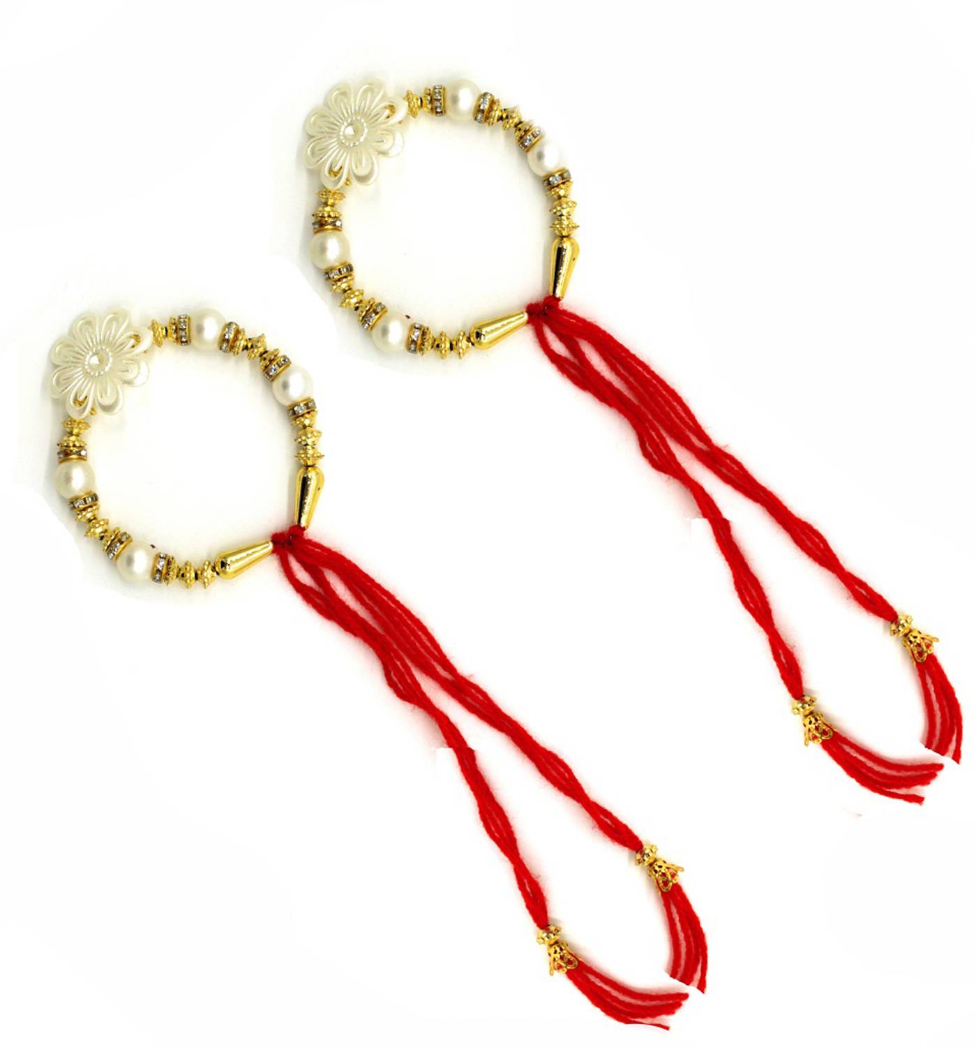 Bhaiya Bhabhi RKHI-BN1-2P Mauli Thread Rakhi by Gleamora