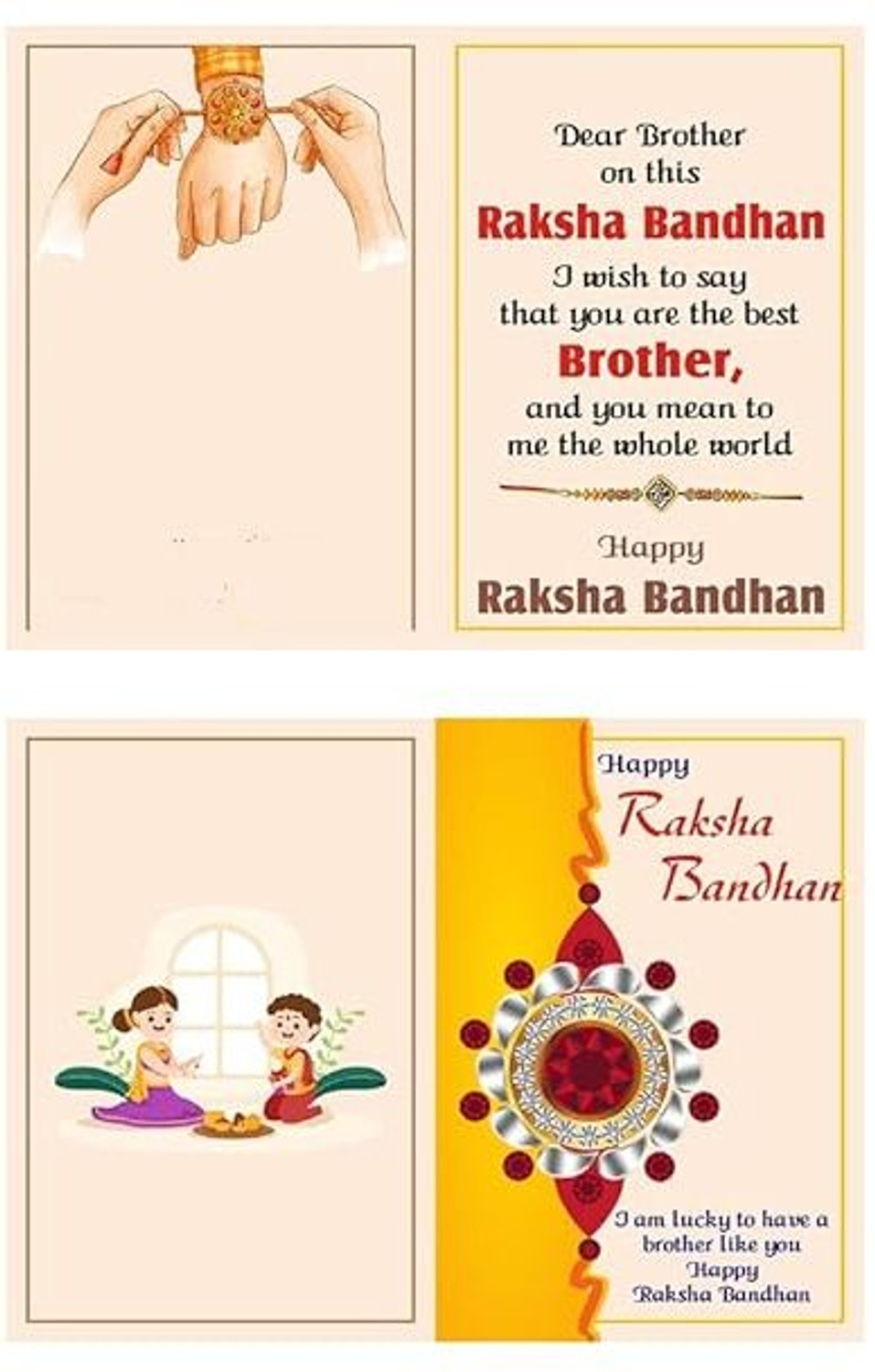 Image of Thread Rakhi For Brother Bhai Combo Set 10 Assorted Rakhi by Dms Retail
