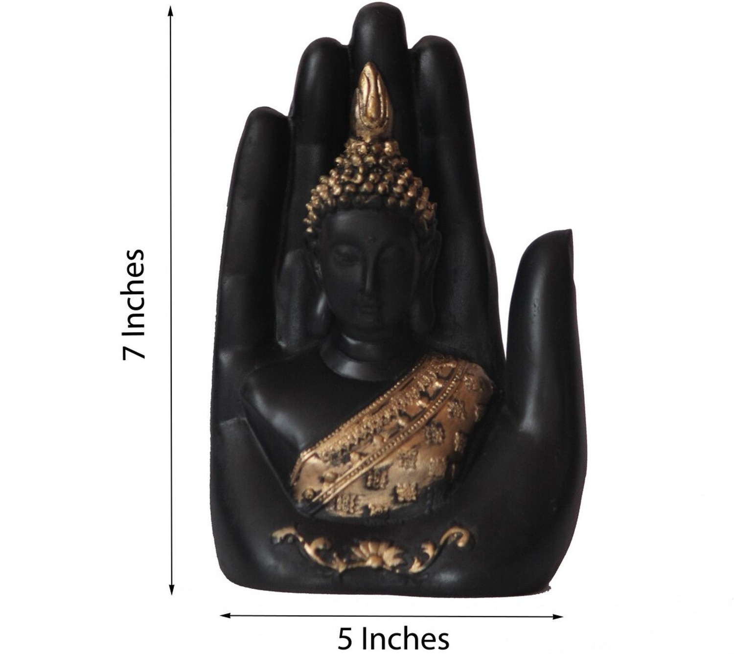 Image of Artisyn Golden Handcrafted Buddha Palm Decorative Showpiece - 17.5 cm