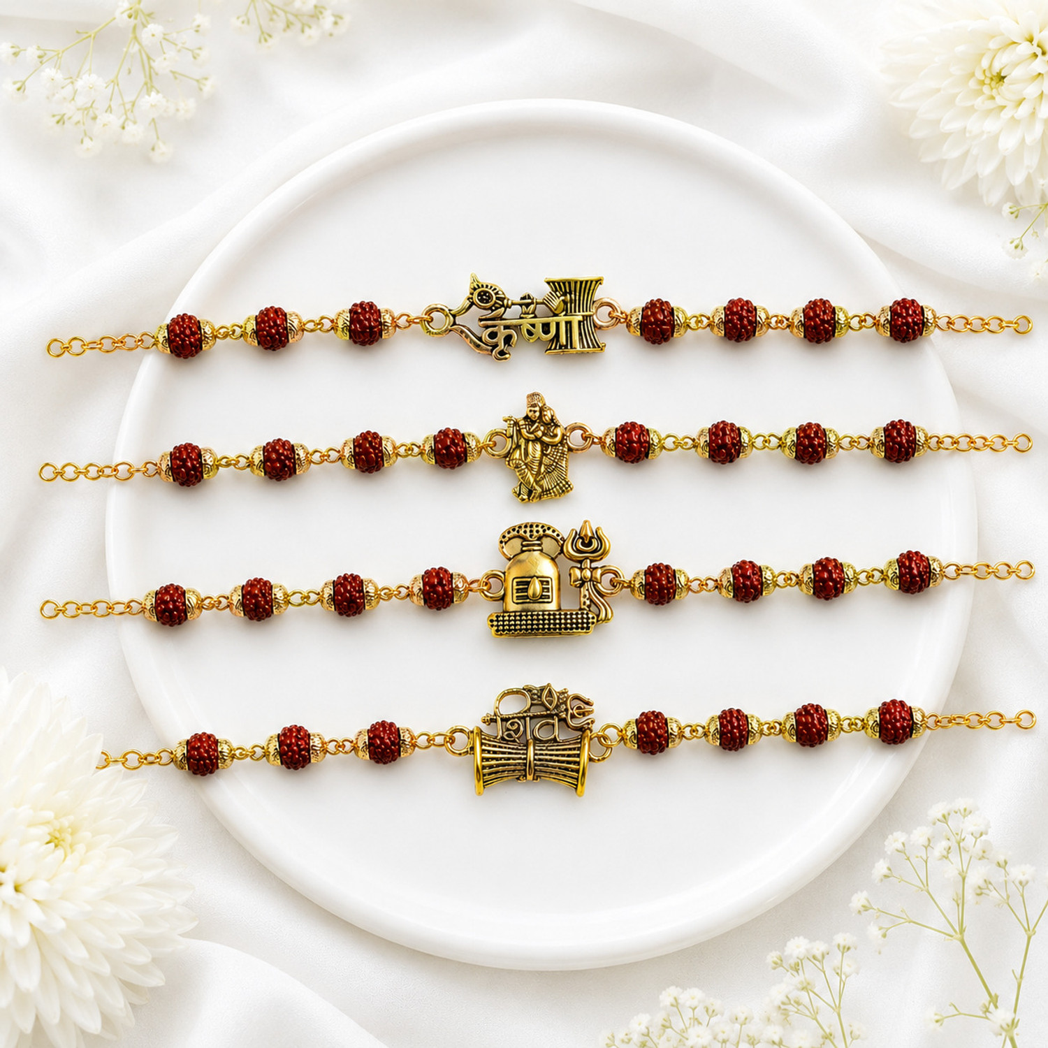 Image of Kids Bro-Rudraksh-3 Silver Bracelet Set by Flipkart SmartBuy