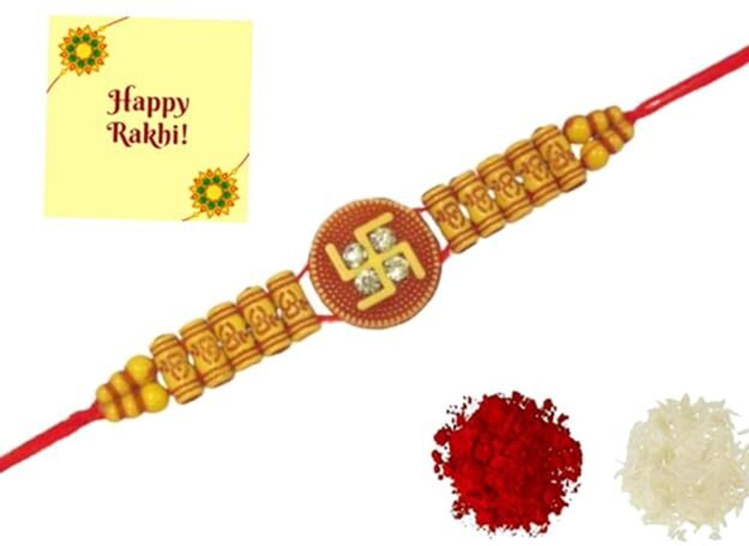 Image of Thread Rakhi For Brother Bhai Combo Set 10 Assorted Rakhi by Dms Retail
