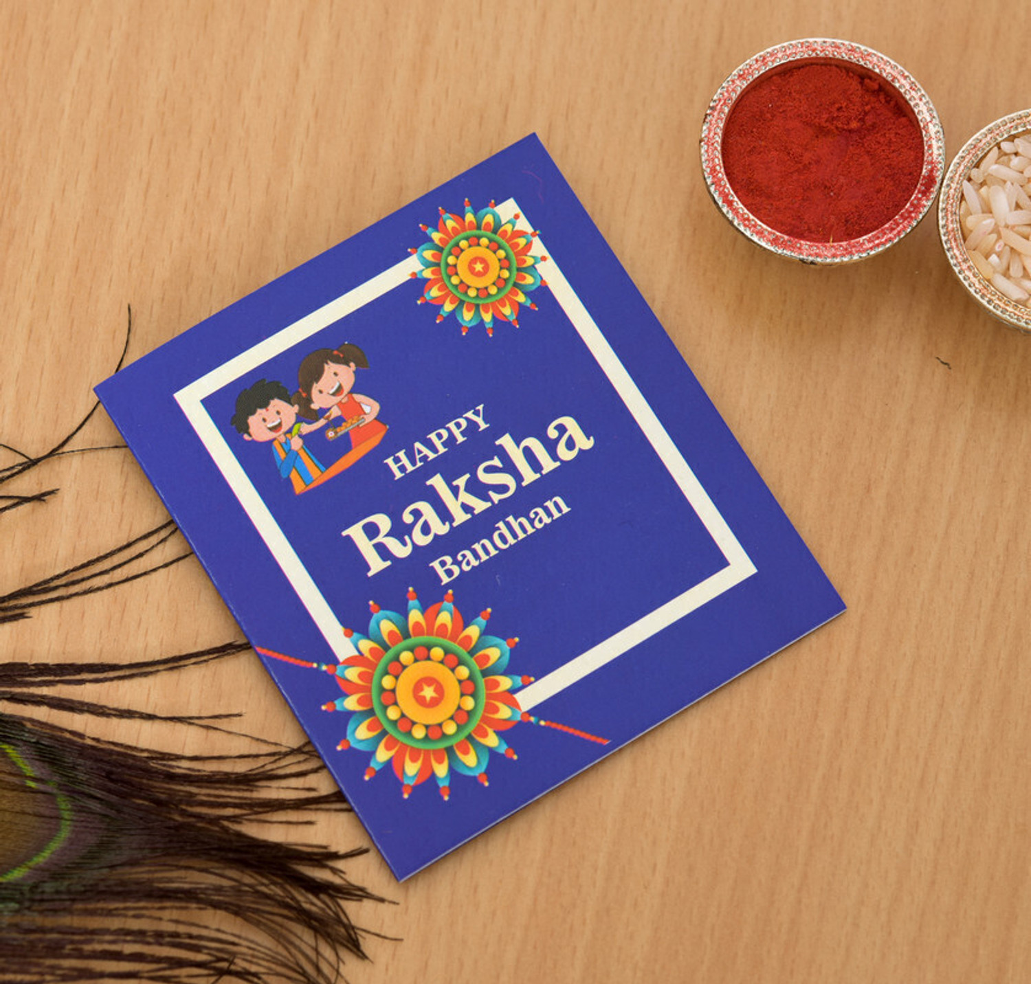 Image of Rudraksh 24-102-Rudraksh Braclet-Mahakal-1, Rakhi for brother Assorted Rakhi, Greeting Card, Chawal Roli Pack Set by PRIDE STORE