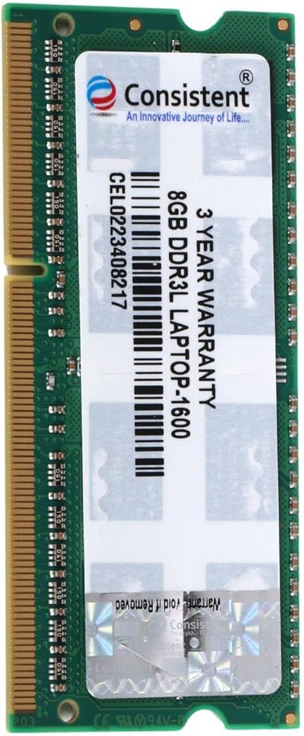 Image of CONSISTEBT 1600 DDR3 8 GB (Dual Channel) Laptop (Consistent 8GB DDR3 1600 Laptop RAM)