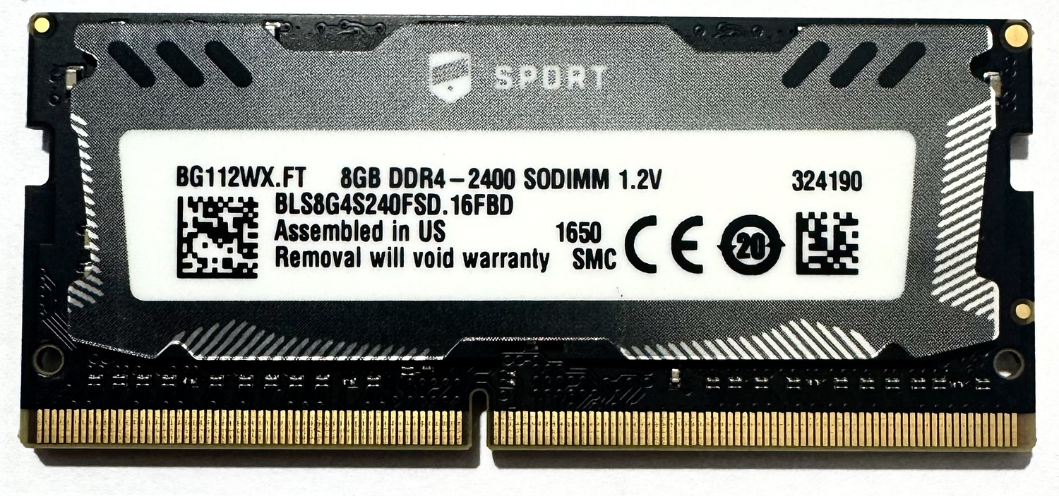 Image of Crucial Sport DDR4 8 GB (Single Channel) Laptop SO-DIMM (Ballistix)