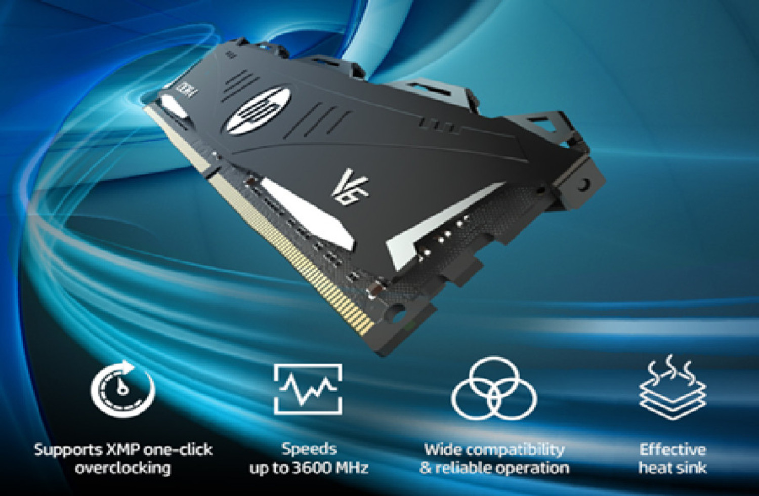 Image of HP V6 3600 MHz DDR4 8 GB (Single Channel) PC DRAM (7EH74AA#ABB)