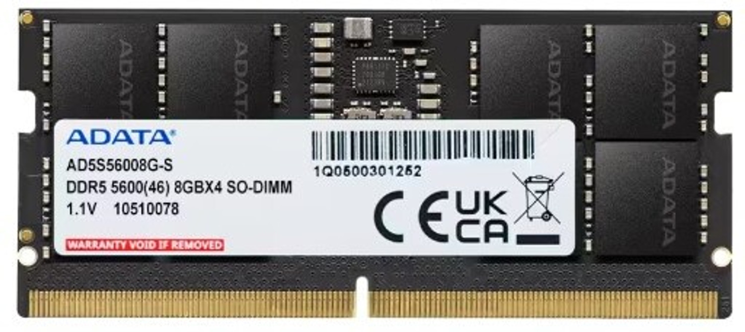 Image of ADATA Laptop DDR5 8 GB (Single Channel) Laptop (AD5S56008G-S)
