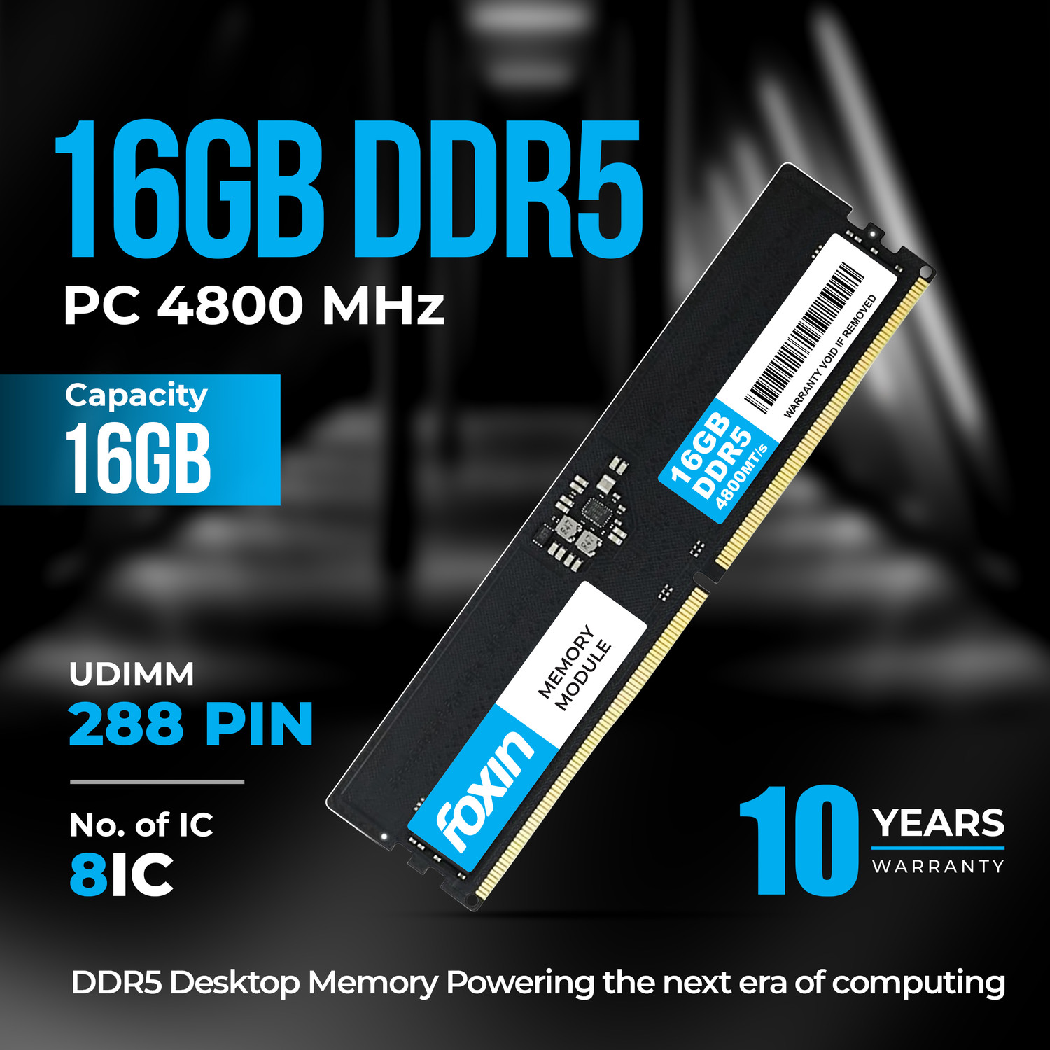 Foxin RAM - UDIMM DDR5 16 GB (Dual Channel) PC (16GB DDR5 Desktop RAM ...