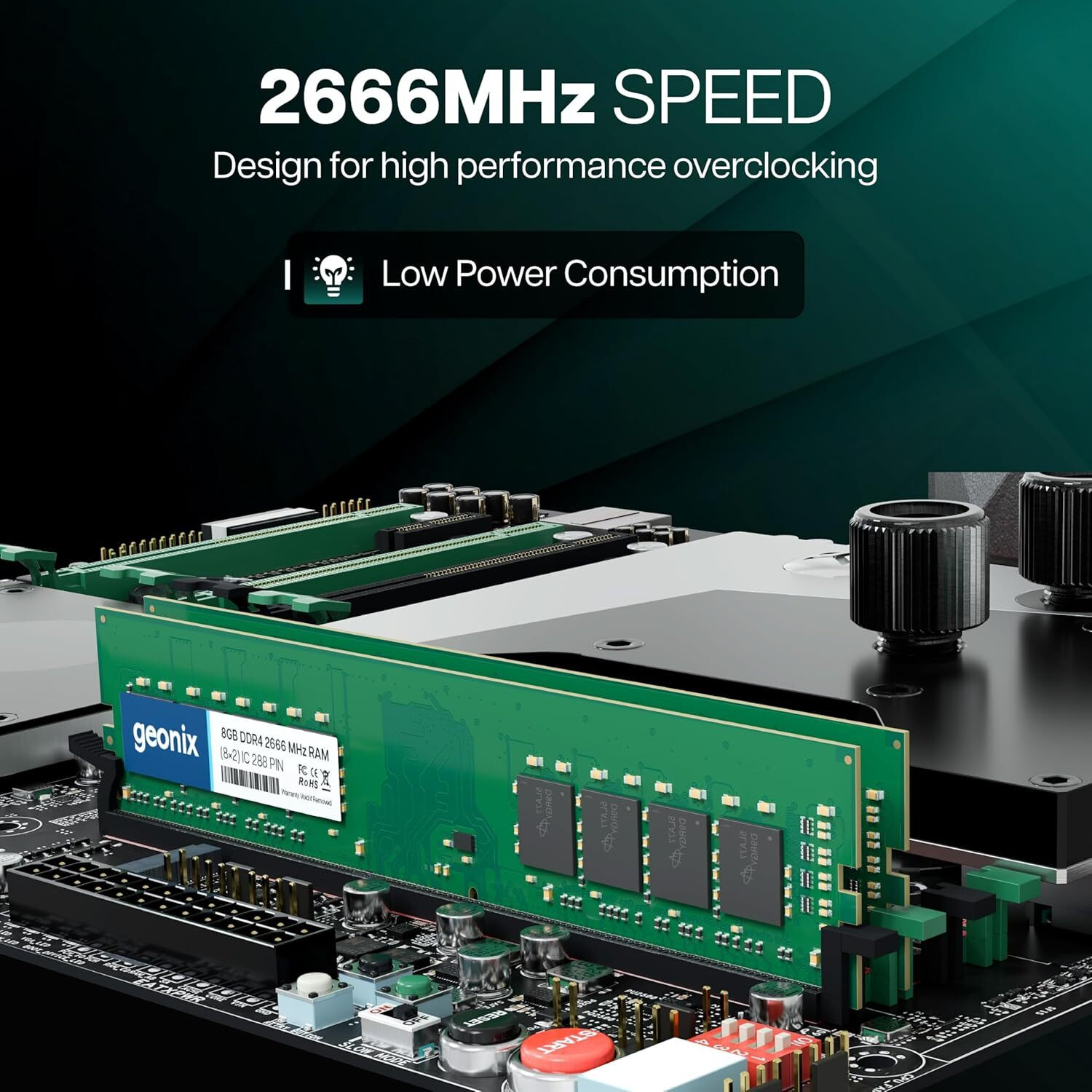 Image of GEONIX 2666 MHz DDR4 8 GB (Single Channel) PC Desktop Ram (8GB DDR4 Desktop Ram)