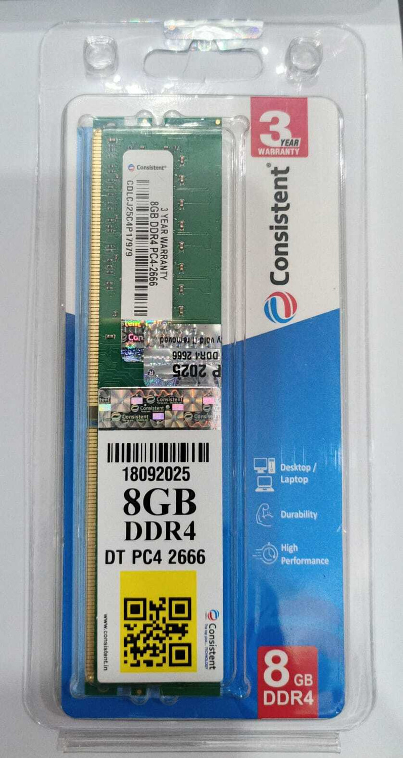 Image of Consistent Desktop RAM DDR4 8 GB (Single Channel) PC (8GB DDR4 Desktop RAM 2666 MHz)