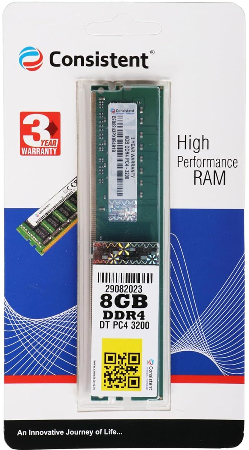 Image of Consistent Desktop 3200MHz DDR4 8 GB PC RAM (8GB DDR4 PC4-25600)