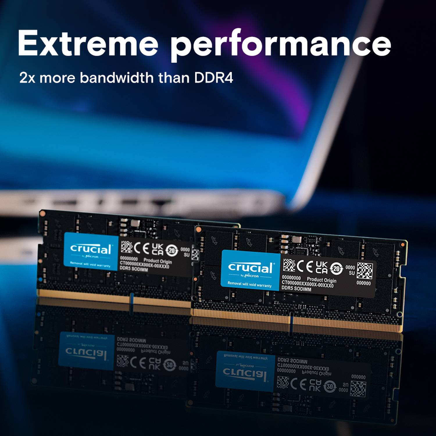 Crucial Micron DDR5 4800 8GB×2 PC5-38400 Crucial CT 4800 DDR5 8 GB (Dual Channel) Laptop DRAM (CT8G48C40S5