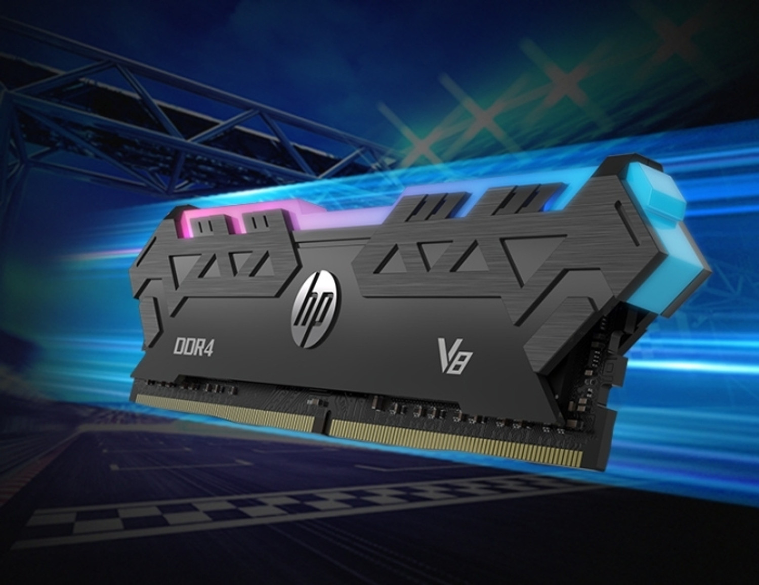 Image of HP V8 RGB 3600 MHz DDR4 8 GB (Single Channel) PC DRAM (7EH92AA#ABB)