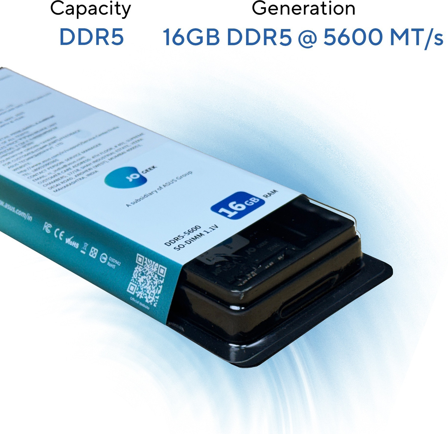 Image of JOGEEK 5600 MT /s, SO-DIMM Memory, High-Speed Performance, Low Voltage Requirement DDR5 16 GB (Dual Channel) Laptop, PC SDRAM (DDR5 5600MHz 16GB)