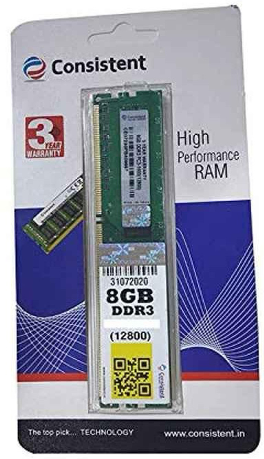 Image of consistant Ram DDR3 8 GB (Single Channel) PC (RAM)