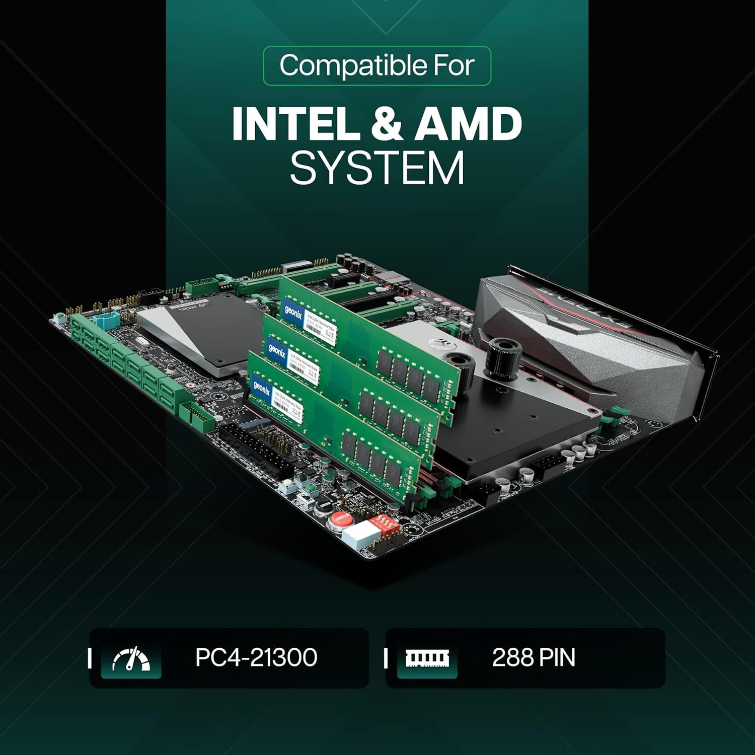 Image of GEONIX 2666 MHz DDR4 8 GB (Single Channel) PC Desktop Ram (8GB DDR4 Desktop Ram)