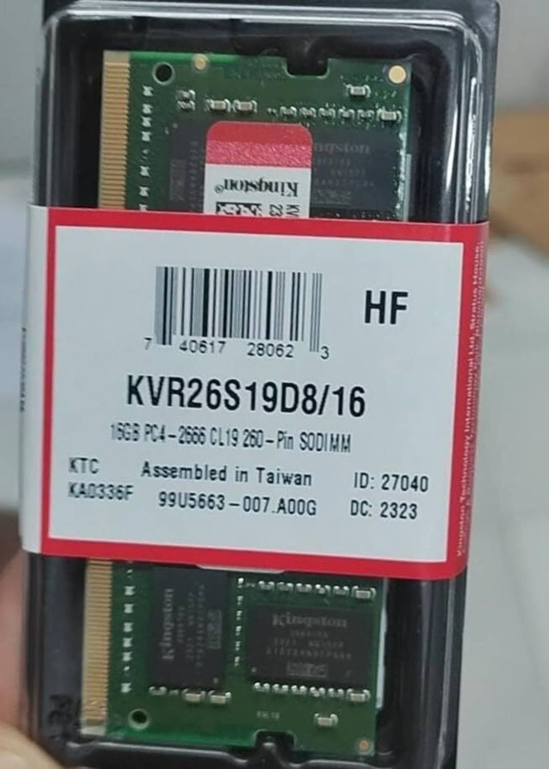 KINGSTON KVR26S19D8/16 DDR4 16 GB (Dual Channel) Laptop SO-DIMM