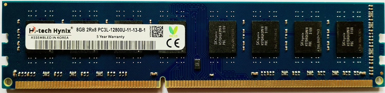 Image of Hi-tech Hynix Desktop RAM DDR3 8 GB (Single Channel) PC DDR3 (8GB DDR3 PC3L-12800U | 1600MHz 1.35 volt | 240 PIN | 5 Years Door Step Warranty)