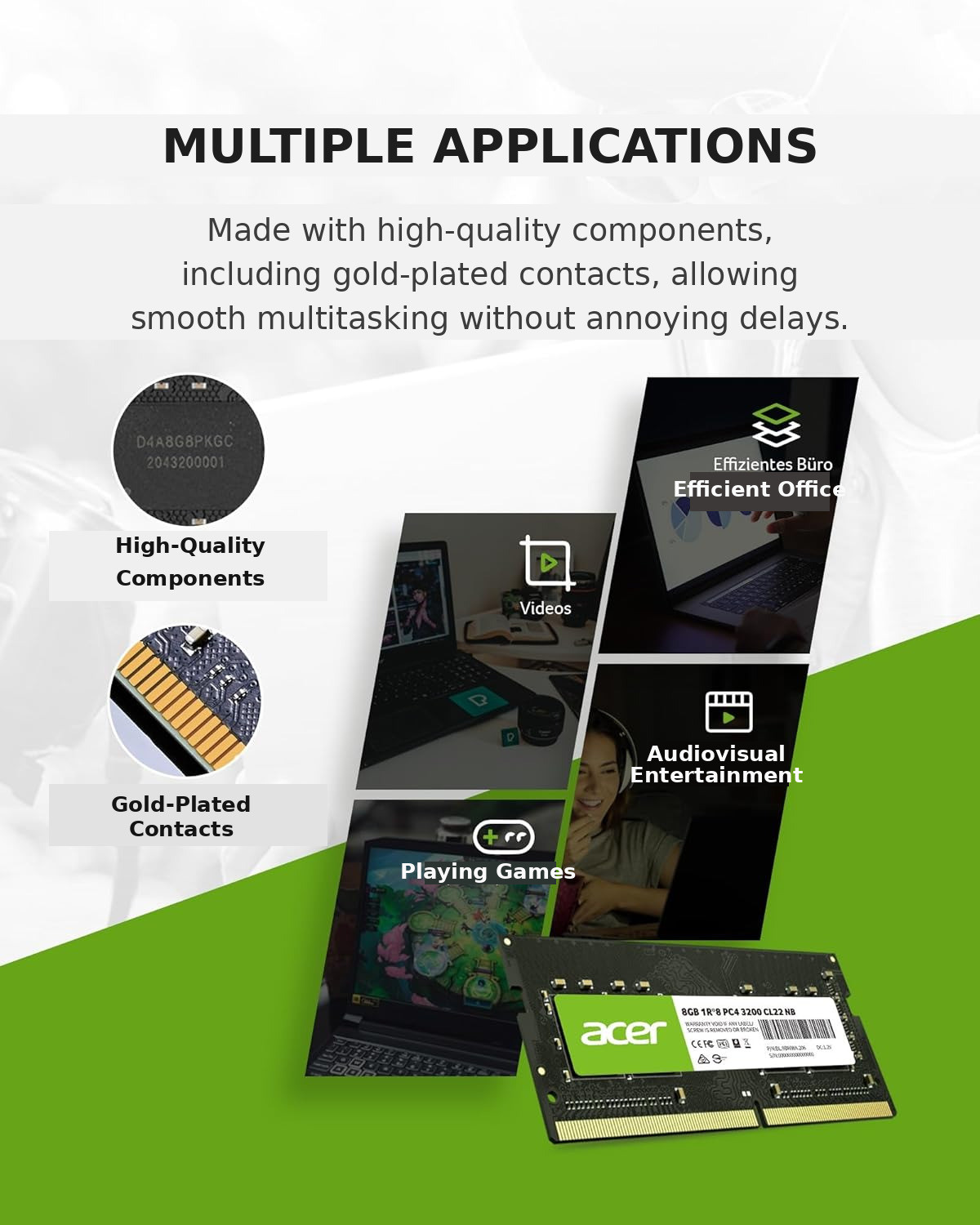 Image of Acer SD100 RAM DDR4 8 GB (Single Channel) Laptop DRAM (SD100)