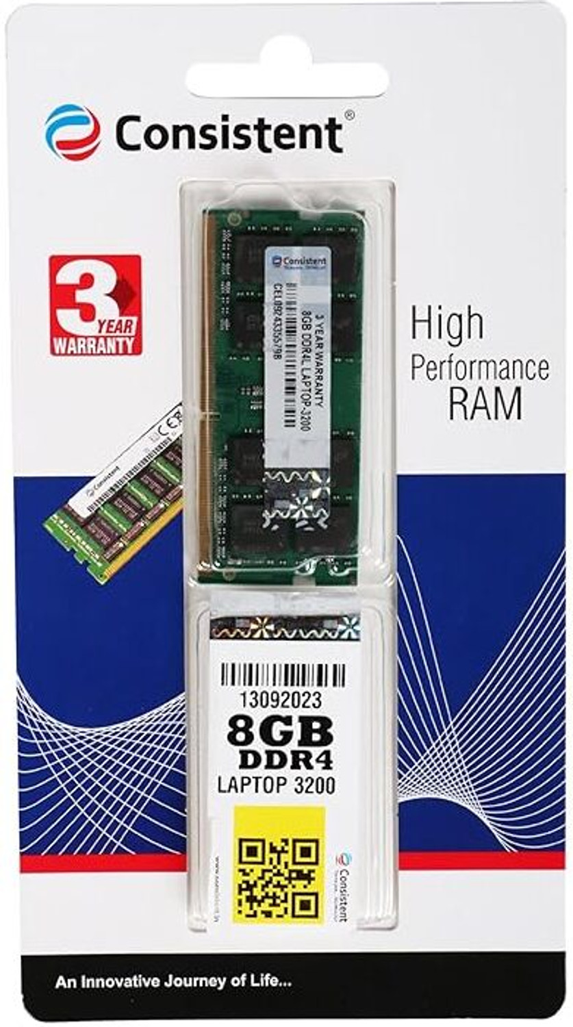 Image of consistant RAM DDR4 8 GB (Single Channel) Laptop (3200)